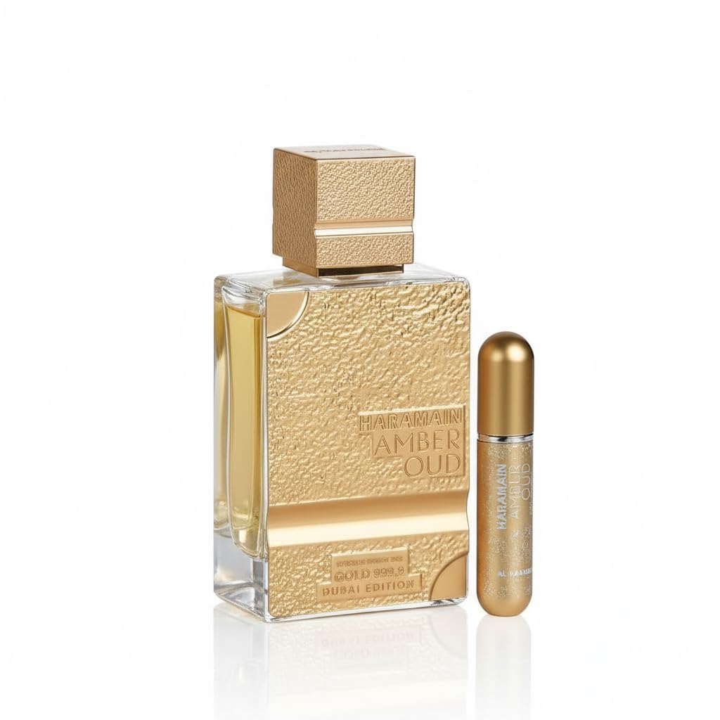 Al Haramain Amber Oud Gold 999.9 Edition Unisex 2.5oz / 75ml Extrait de Parfum with Refillable Atomiser
