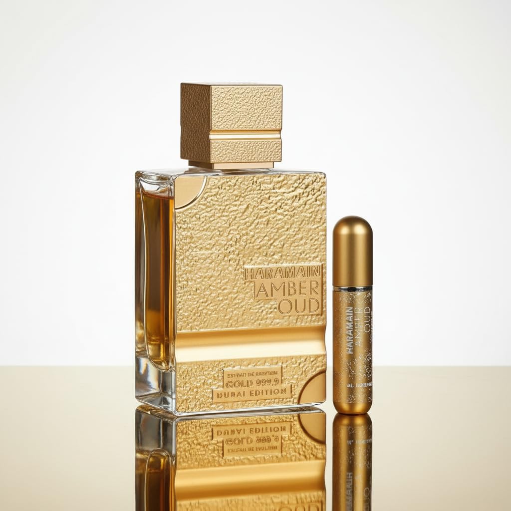 Al Haramain Amber Oud Gold 999.9 Edition Unisex 2.5oz / 75ml Extrait de Parfum with Refillable Atomiser