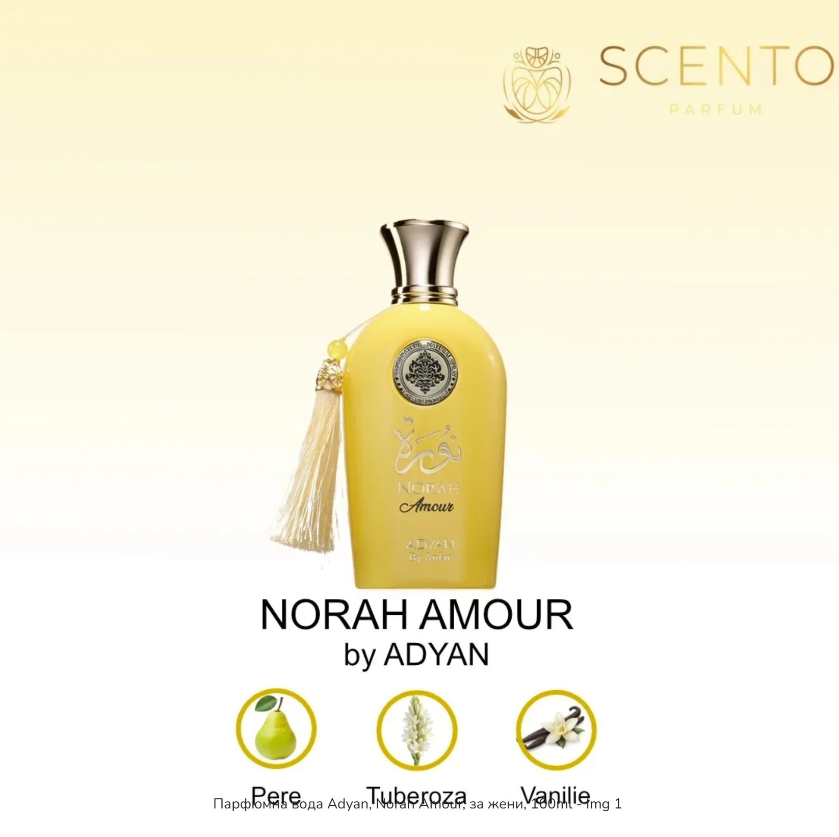ADYAN Norah Amour 100ml Eau de Parfum women luxury fragrance styled product shot light background
