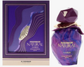 Haramain Natural Amber extrait de parfum 100ml bottle and its matching purple packaging box by Al Haramain.