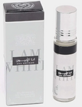 Ana Abiyedh 'Jam Al-Iyyad' Eau de Parfum bottle next to its original packaging box. The bottle is clear glass with a silver cap and a black band, while the box is white with a black top section and silver lettering.