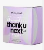 A lavender and white box for 'thank u next 2.0' by Aisweta Pandit, shown against a plain white background.