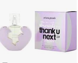 Aqua Grande Thanku Next 20 perfume bottle and its purple packaging box on a white background.