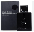 Club de Nuit Intense Man Eau de Toilette by Armaf, showing the black textured bottle with its signature hanging medallion and the matching black packaging box.