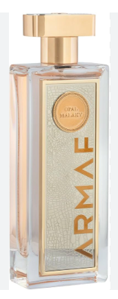 Armaf Opal Salary perfume bottle with a gold cap and a gold-toned front label featuring the brand name 'ARMAF' and 'OPAL SALARY' on a clear glass container.