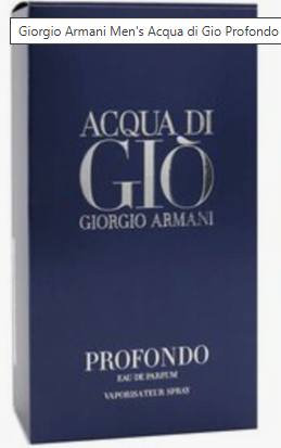 Armani Acqua di Gio Profondo Eau de Parfum for Men 4.2 oz 125ml packaging box front view UPC 3614272865235
