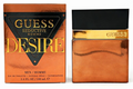 Guess Seductive Homme Desire Eau de Toilette shown with its orange metallic box and matching rectangular bottle featuring a black cap and gold band.