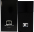 Black Perry Ellis Portfolio Black Eau de Toilette bottle next to its black textured packaging box, both featuring a silver logo plaque.