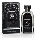 Hayaati Eau de Parfum bottle and its black ornate packaging box, featuring Arabic calligraphy and the brand name HAYAATI.