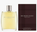 Burberry Classical For Men Eau de Toilette 100ml bottle with a silver cap next to its dark brown plaid packaging box on a white background.