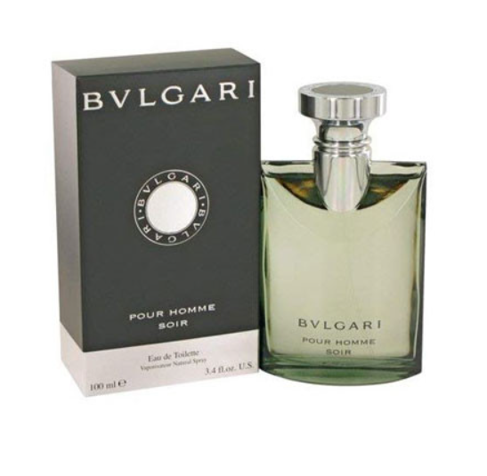 Bvlgari Pour Homme Noir Eau de Toilette 100ml bottle with its black and white retail box, shown on a plain white background.