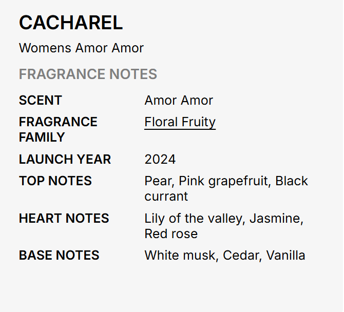 Cacharel Amor Amor Perfume for Women 3.4oz / 100ml EDP SP