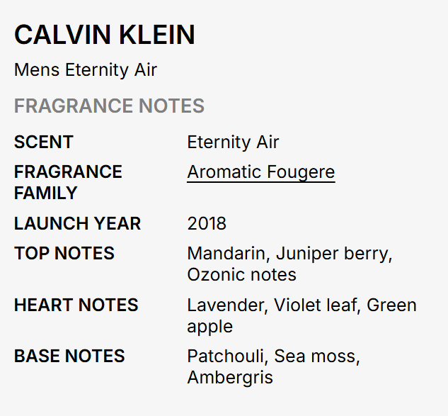 Calvin Klein Eternity Air Perfume for Men 3.4oz / 100ml EDT SP
