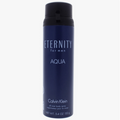 Calvin Klein Eternity for Men Aqua all over body spray in a 5.4 oz (152 g) dark blue aerosol can with a black cap, shown against a plain white background.