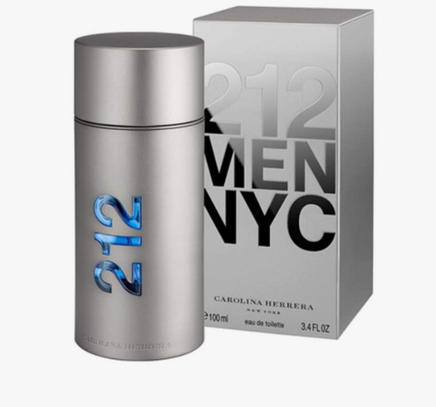 Carolina Herrera 212 Perfume for Men 3.4 oz EDT bottle and box front view
