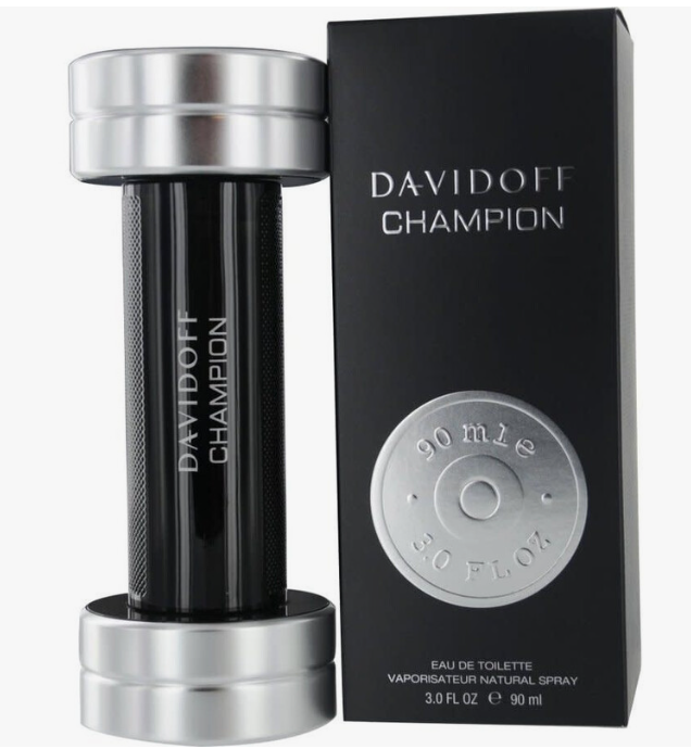Davidoff Champion perfume bottle and packaging on a white background