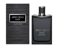 Jimmy Choo Man Intense Eau de Toilette shown with its textured black packaging box and the dark glass perfume bottle on a plain white background.