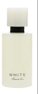 A white rectangular perfume bottle with a matching white cap and a black neck band, labeled 'WHITE' and 'Kremlin Cave' on the front, set against a plain white background.