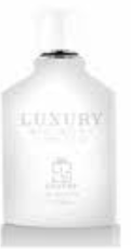 A white cylindrical bottle with a matching white cap, featuring the text 'LUXURY AESTHETICS' and a small logo on the front, set against a plain white background.