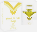 The Night Club Thalgi perfume bottle and its white packaging box, both featuring a prominent metallic gold geometric logo and gold lettering.
