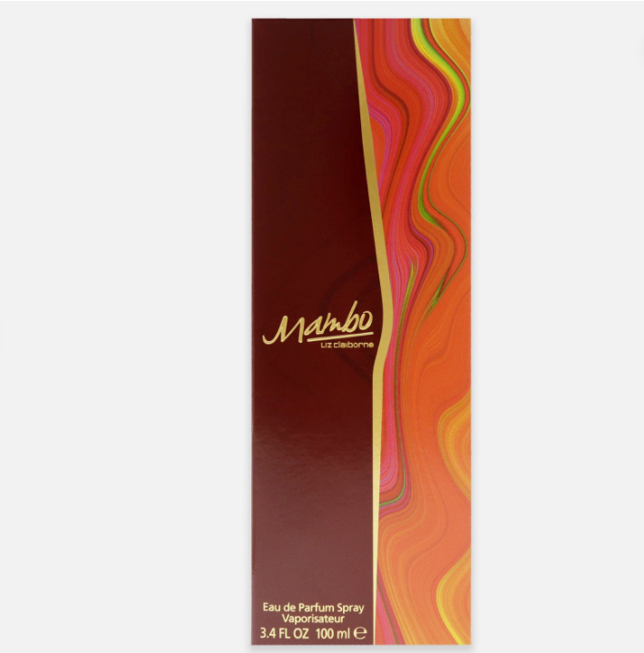 Mambo Liz Claiborne Eau de Parfum spray box, 100 ml (3.4 fl oz).