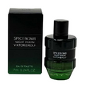 Spicebomb Night Vision Viktor & Rolf Eau de Toilette bottle and its black packaging box, featuring a dark green gradient glass bottle and black cap on a white background.