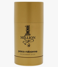 A gold deodorant stick container labeled '1 MILLION' and 'paco rabanne' on a plain white background.