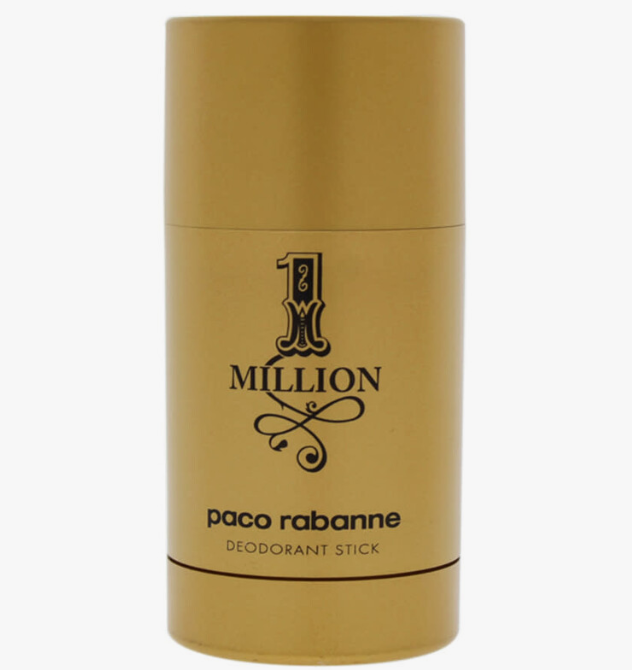 Paco Rabanne 1 Million Men Deodorant Stick 2.5 oz packaging and stick UPC 3349666007990