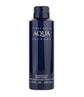 A navy blue aerosol can of Perry Ellis Aqua Extreme Deodorizing Body Spray on a plain white background.