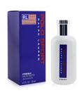 Polo Ralph Lauren Fresh Eau de Toilette bottle and packaging box. The bottle is white with a blue and red label, and the box is dark blue with red and white text and a small American flag graphic.