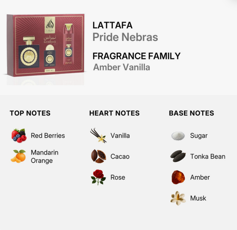 Lattafa Nebras Perfume for Men and Women 3.4 oz EDP SP (3 PC)