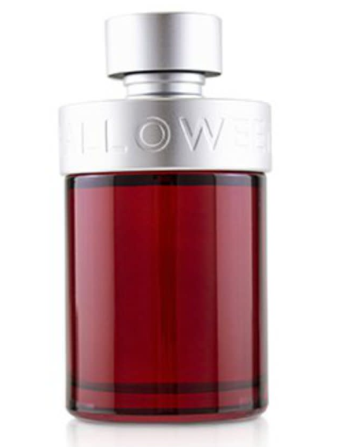 A bottle of red liquid fragrance with a metallic silver cap and silver band around the neck, shown on a plain white background.