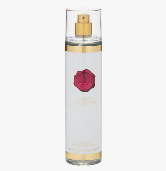 Vince Camuto Body Mist for Women 8.0 fl oz 236ml – single bottle on white background, elegant floral fruity sophisticated feminine fragrance mist