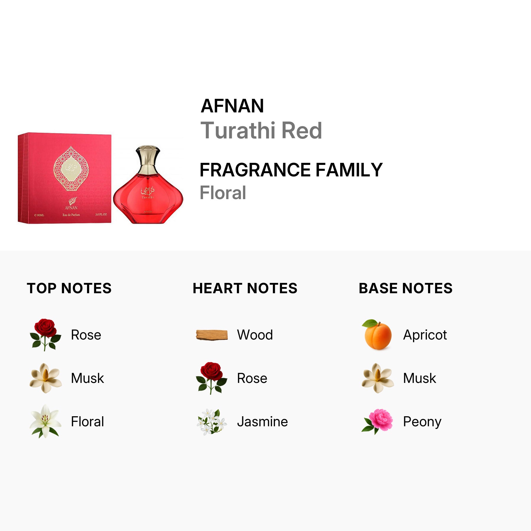 AFNAN Turathi Red Women Perfume 3.0oz / 90ml Eau de Parfum