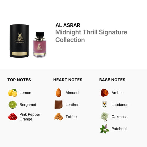 Al Asrar Midnight Thrill Signature Collection – Unisex Perfume – 3.4oz / 100ml – Eau de Parfum