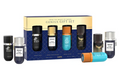 Emper Genius Gift Set containing 12 x 4 oz travel deodorants, displayed in front of their blue and gold gift box. The set includes various colored deodorants in black, blue, orange, and silver packaging.