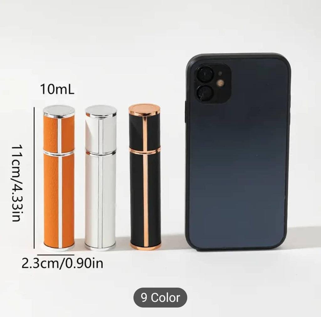 10ml Leather Body Refillable Perfume Spray Bottle – Travel Atomizer for Women & Men
