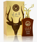 Lattafa Al Noble Wazeer Unisex Eau de Parfum box and bottle 3.4oz 100ml on white background