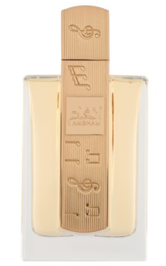 Lattafa Angham Women Eau de Parfum spray bottle 3.4oz 100ml on white background