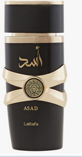 Lattafa Asad Men Eau de Parfum spray bottle 3.4oz 100ml on white background