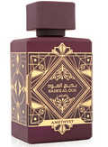 Lattafa Badee Al Oud Amethyst Eau de Parfum spray bottle 3.4oz 100ml on white background