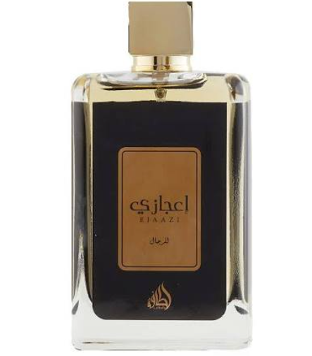 Lattafa Ejaazi Unisex Eau de Parfum spray bottle 3.4oz 100ml on white background