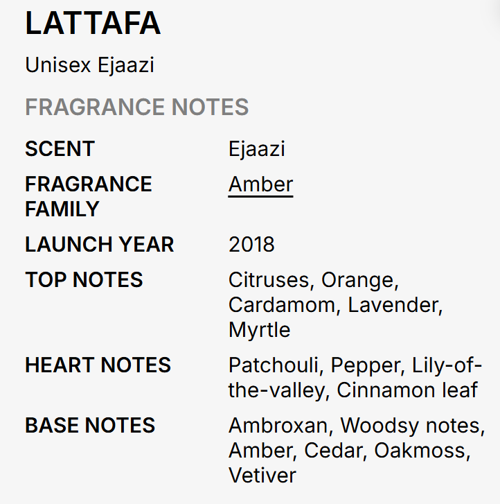 Lattafa Ejaazi Unisex EDP 100ml warm oriental woody fragrance with aromatic spice deep amber smooth oud rose dark musk and sandalwood