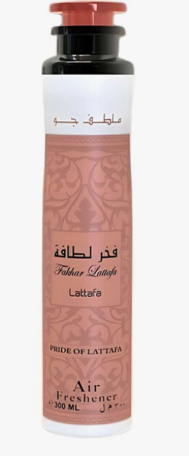 Lattafa Fakhar Women Air Freshener spray bottle 10.14oz 300ml on white background