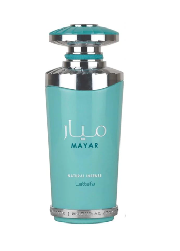 Lattafa Mayar Natural Intense Women Eau de Parfum spray bottle 3.4oz 100ml on white background