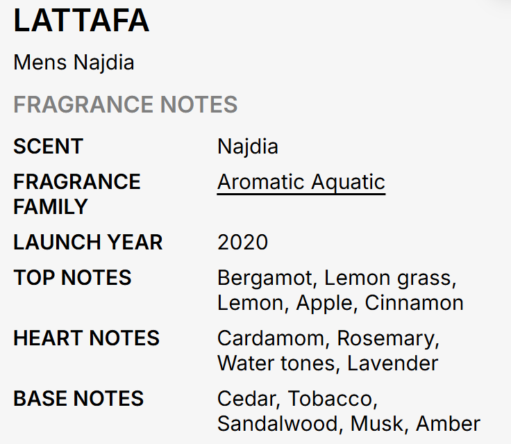 Lattafa Najdia Unisex EDP 100ml warm grounding oriental woody fragrance with aromatic woods deep oud warm amber smooth spice rose incense dark musk and sandalwood