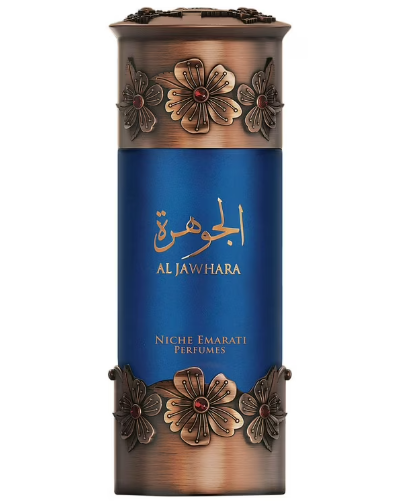 Lattafa Niche Emarati Al Jawhara Unisex Eau de Parfum spray bottle 3.4oz 100ml on white background