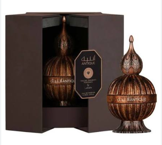 Lattafa Niche Emarati Classic Stone Unisex Eau de Parfum box and bottle 3.4oz 100ml on dark background