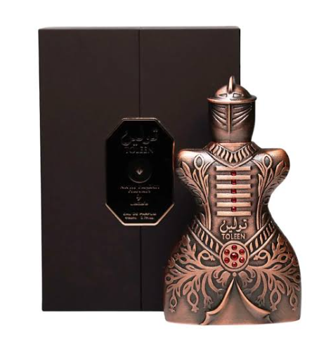 Lattafa Niche Emarati Toleen Unisex Eau de Parfum box and bottle 2.7oz 80ml on white background