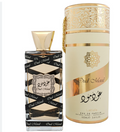 Lattafa Oud Mood Unisex Eau de Parfum box and bottle 3.4oz 100ml on dark background